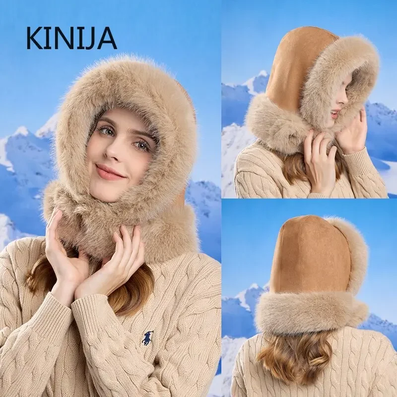 Thick Plush Fluffy Beanies Hood Winter Earflap Hooded Cap Neck Warm Balaclava Ski Windproof Hat Women Knitted Cashmere
Thick Plush Fluffy Beanies Hood Winter Earflap Hooded Cap Neck Warm Balaclava Ski Windproof Hat Women Knitted Cashmere