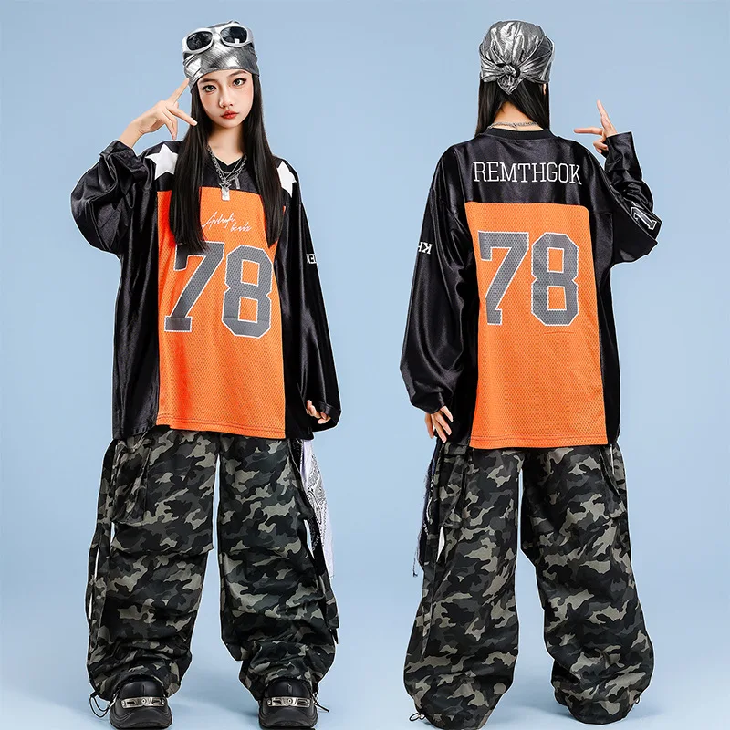 Kid Kpop Hip Hop Clothing Orange Net Jersey T Shirt Camo Casual Strap Parachute Cargo Pants for Girl Boy Dance Costumes Clothes
Kid Kpop Hip Hop Clothing Orange Net Jersey T Shirt Camo Casual Strap Parachute Cargo Pants for Girl Boy Dance Costumes Clothes