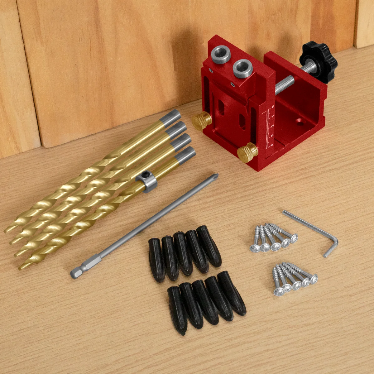Upgraded Pocket Hole Jig Kit, Adjustable Professional Precise Drilling Pocket Screw Jig, 15° Angled Holes Woodworking Positioner
Upgraded Pocket Hole Jig Kit, Adjustable Professional Precise Drilling Pocket Screw Jig, 15° Angled Holes Woodworking Positioner