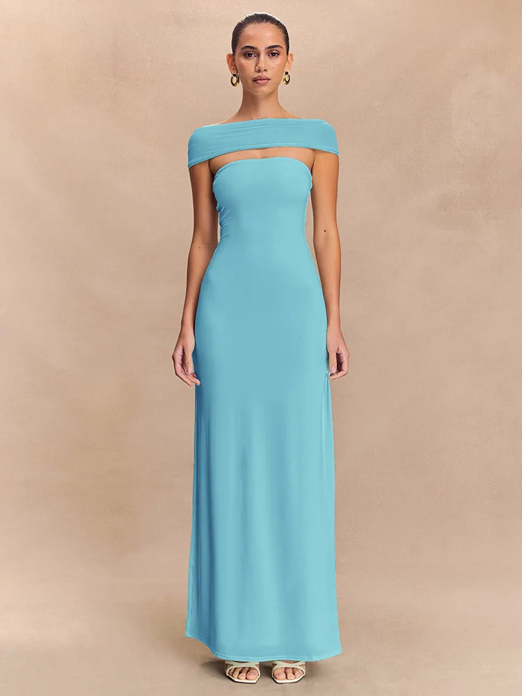 JULISSA MO Sexy Off Shoulder High Slit Women Maxi Dress Blue Hollow Out Evening Dress Female Summer Slim Elegant Party Clubwear
JULISSA MO Sexy Off Shoulder High Slit Women Maxi Dress Blue Hollow Out Evening Dress Female Summer Slim Elegant Party Clubwear