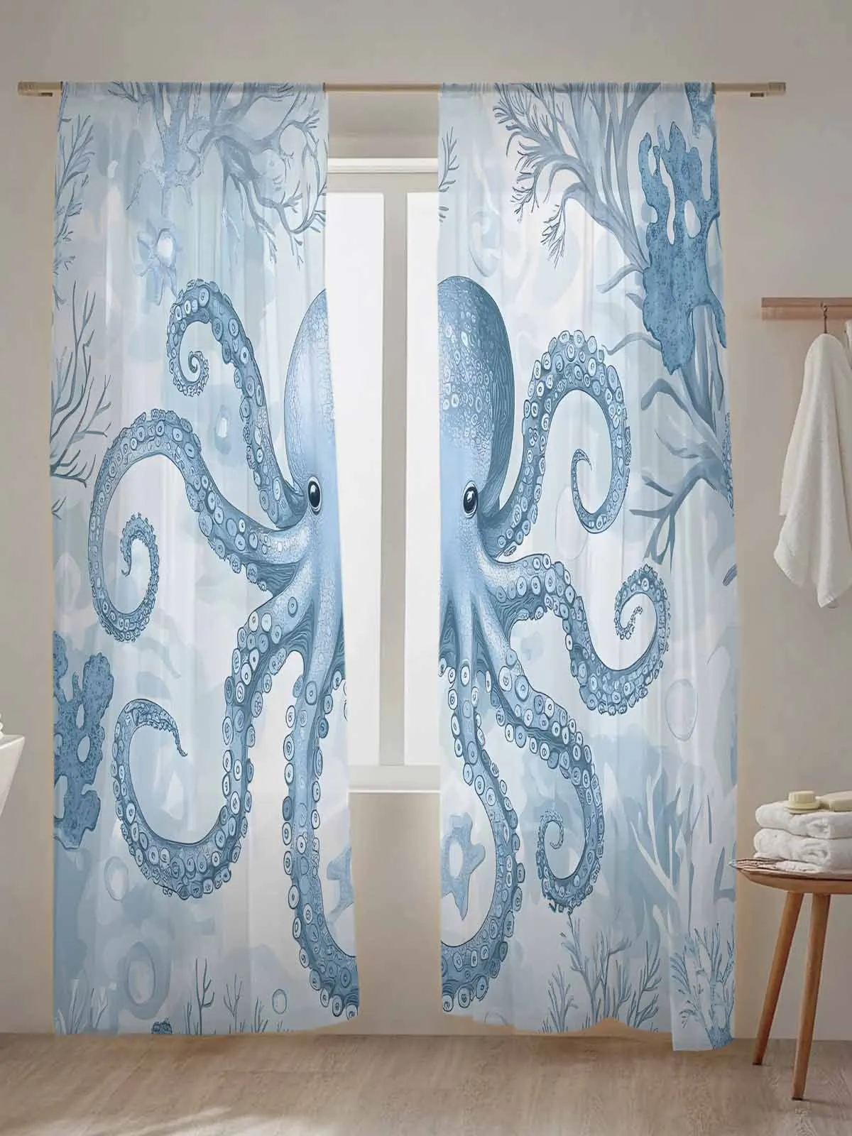 Vintage Octopus Coral Tulle Sheer Window Curtains for Living Room the Bedroom Voile Decorative Curtains Drapes
Vintage Octopus Coral Tulle Sheer Window Curtains for Living Room the Bedroom Voile Decorative Curtains Drapes