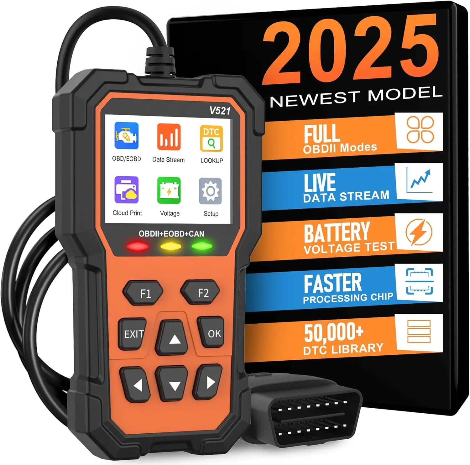 Professional OBD2 Scanner Diagnostic Tool for Cars After 1996, Code Reader with Reset and Live Data
Professional OBD2 Scanner Diagnostic Tool for Cars After 1996, Code Reader with Reset and Live Data