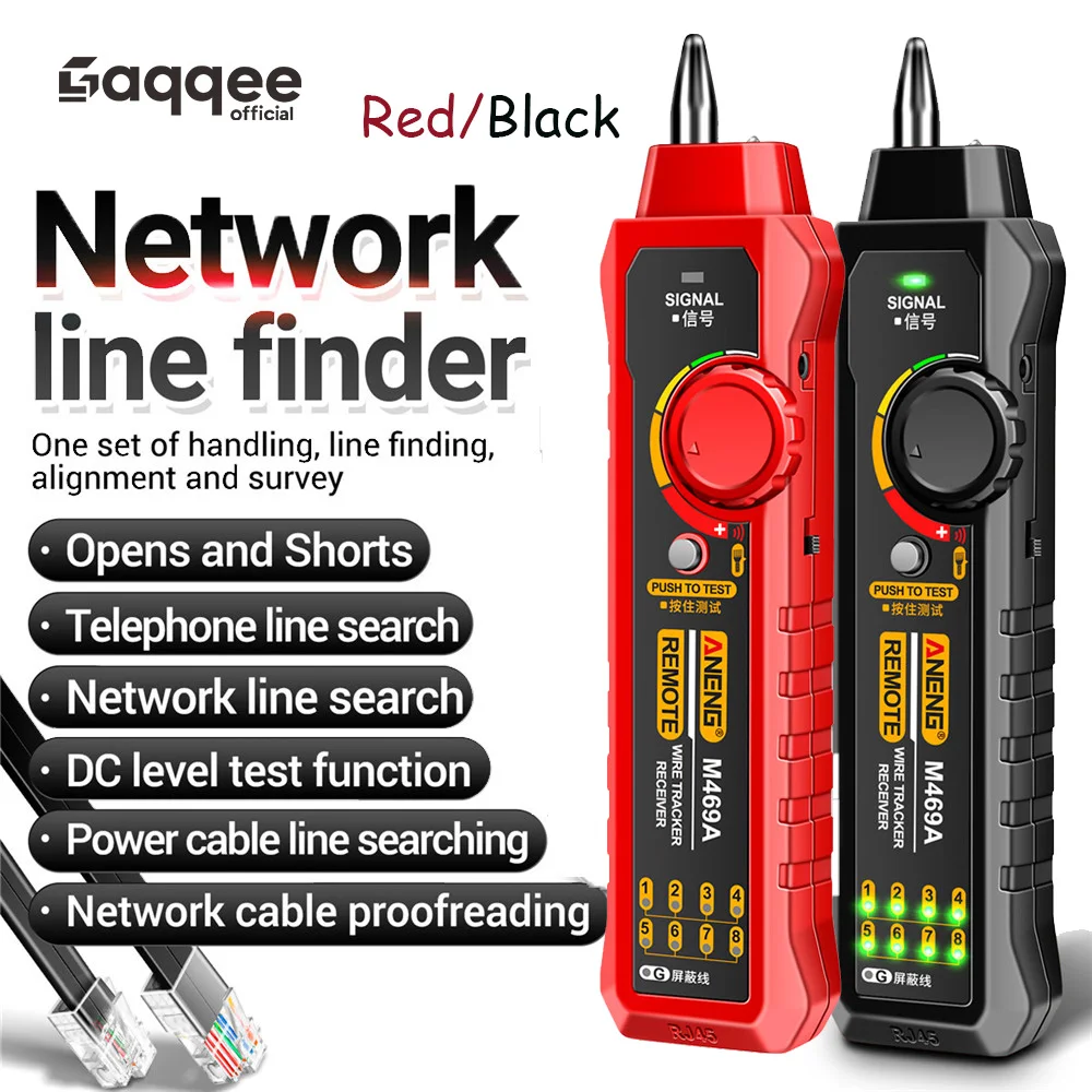 M469A ANENG RJ11/J45 Сетевой кабель Трекер Сетевой анализатор Телефонная линия Сетевой провод Детектор Трекер Измерительные кабели Инструмент
M469A ANENG RJ11/J45 Сетевой кабель Трекер Сетевой анализатор Телефонная линия Сетевой провод Детектор Трекер Измерительные кабели Инструмент