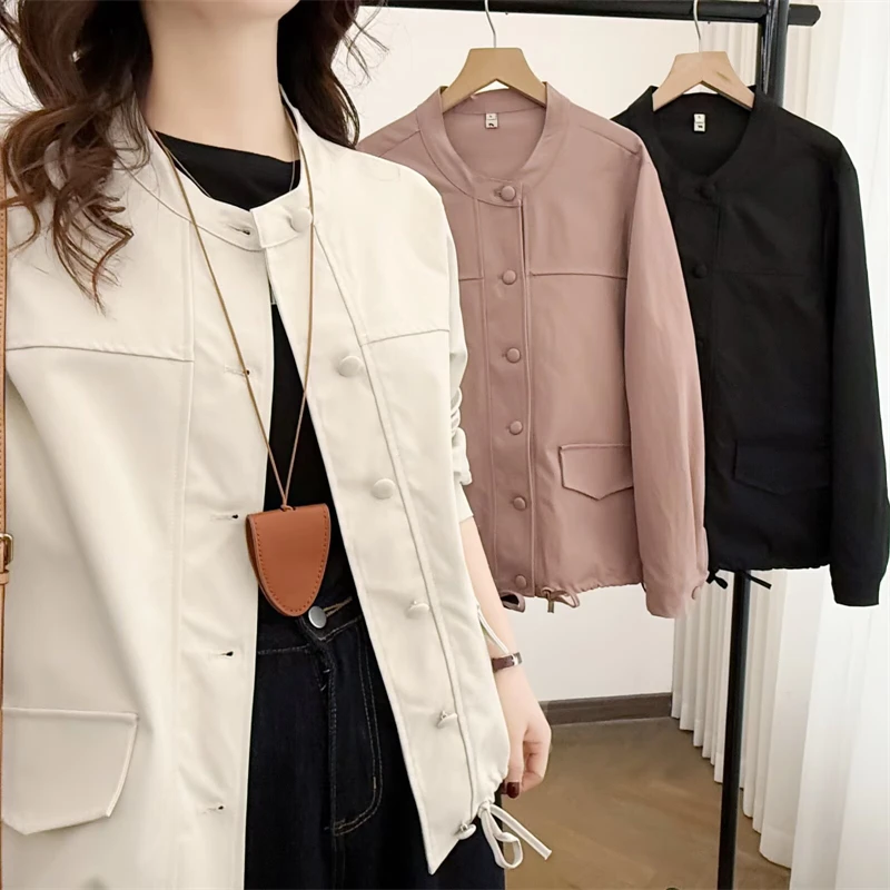 2026 Women's Spring New Korean Style Round Neck Short Coat Jacket Long Sleeve Single Breasted Tether Solid Female Cardigan Tops
2026 Women's Spring New Korean Style Round Neck Short Coat Jacket Long Sleeve Single Breasted Tether Solid Female Cardigan Tops