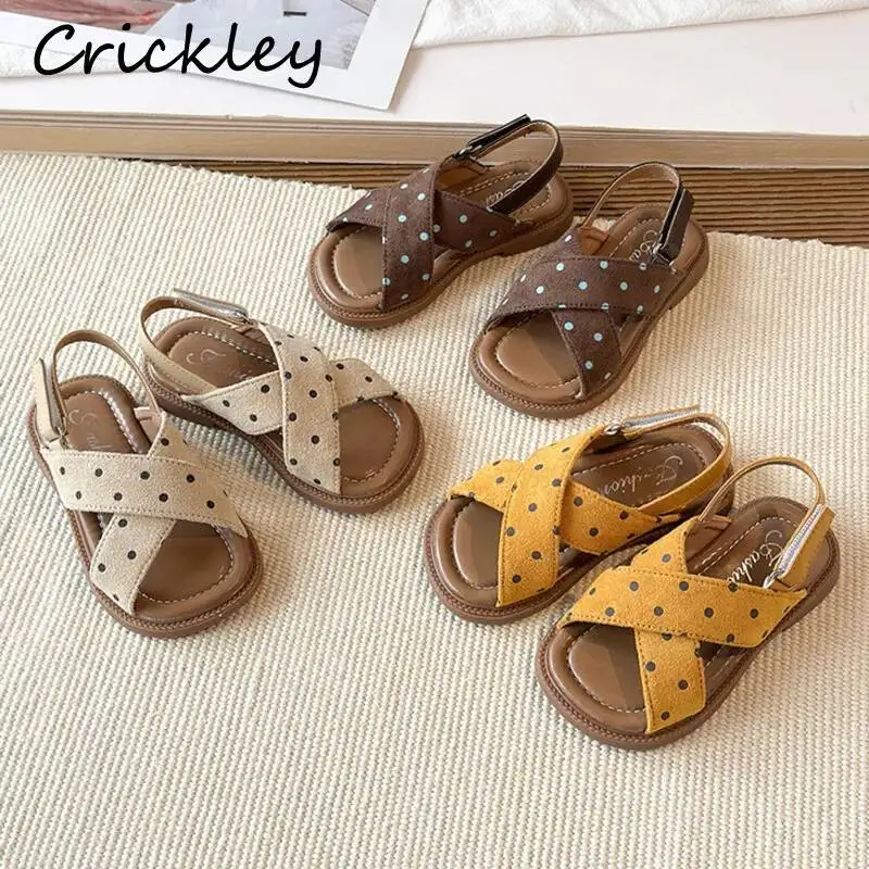 Dot PU Leather Children Sandals 2026 Cross Strap Vintage Girls Sandals Summer Hook Loop Anti Slip Barefoot Kids Beach Shoes
Dot PU Leather Children Sandals 2026 Cross Strap Vintage Girls Sandals Summer Hook Loop Anti Slip Barefoot Kids Beach Shoes
