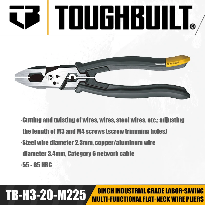 TOUGHBUILT TB-H3-20-M225/TB-H3-21-08/TB-H3-22-08 Плоскогубцы для карпа из стальной проволоки, хром-ванадиевая сталь, кованый зажим, корпус, ручные инструменты
TOUGHBUILT TB-H3-20-M225/TB-H3-21-08/TB-H3-22-08 Плоскогубцы для карпа из стальной проволоки, хром-ванадиевая сталь, кованый зажим, корпус, ручные инструменты