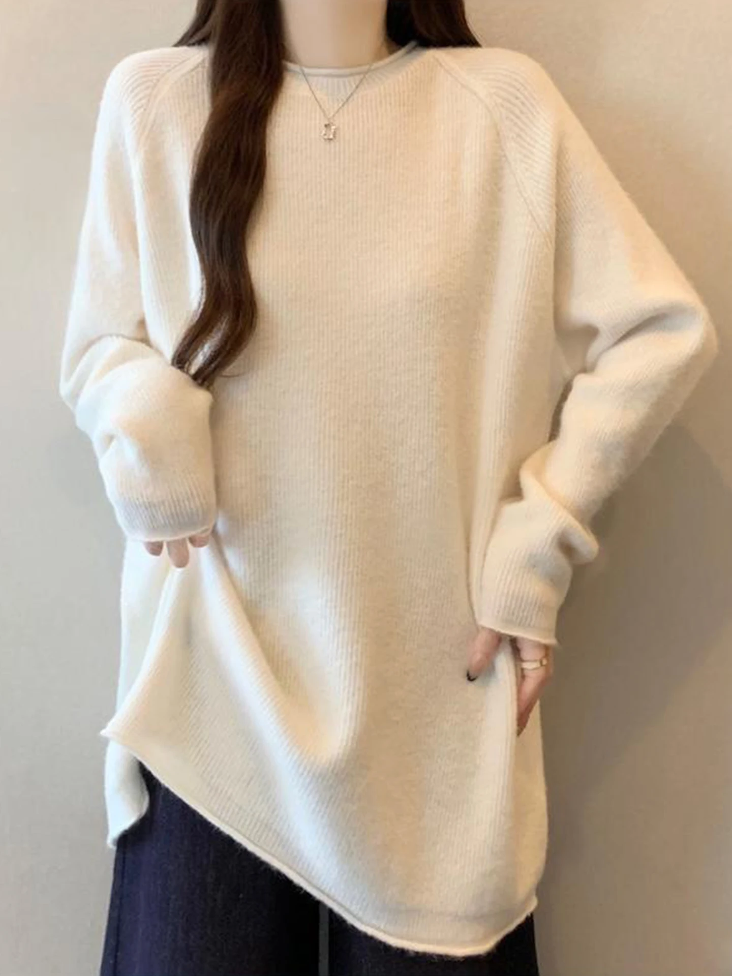 Loose Long Knit Sweater Women's plus Size Conceals Belly Warm Spring Commute Sle Comfortable Fit Inner Wear Base irt Top
Loose Long Knit Sweater Women's plus Size Conceals Belly Warm Spring Commute Sle Comfortable Fit Inner Wear Base irt Top