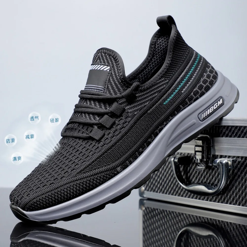 Mens Sports Shoes Classic Black Casual Breathable Mesh Running Shoes Outdoor Comfortable Lace Up Wear-resistant Walking Shoes
Mens Sports Shoes Classic Black Casual Breathable Mesh Running Shoes Outdoor Comfortable Lace Up Wear-resistant Walking Shoes