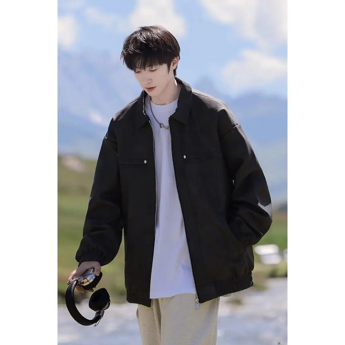 American Retro Streetwear Motorcycle Leather Jaet Men's Spring Autumn Windproof Loose Outerwear Men's Jaet Casual Sle
American Retro Streetwear Motorcycle Leather Jaet Men's Spring Autumn Windproof Loose Outerwear Men's Jaet Casual Sle