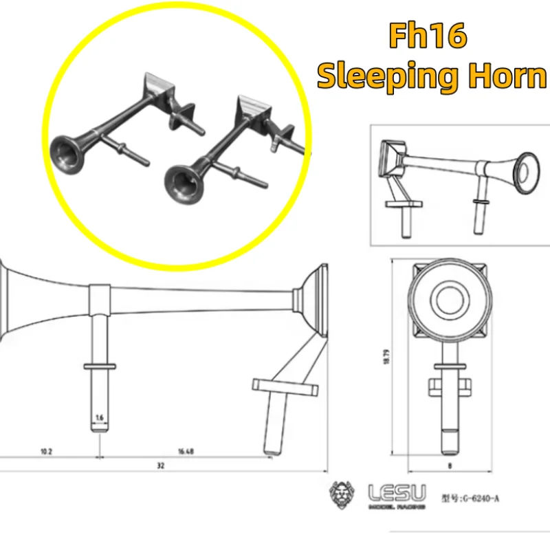 LESU Model For 1/14 Truck Model Toy Fh16 Sleeping Horn G-6240 Stainless Steel Material Rc Accessories
LESU Model For 1/14 Truck Model Toy Fh16 Sleeping Horn G-6240 Stainless Steel Material Rc Accessories