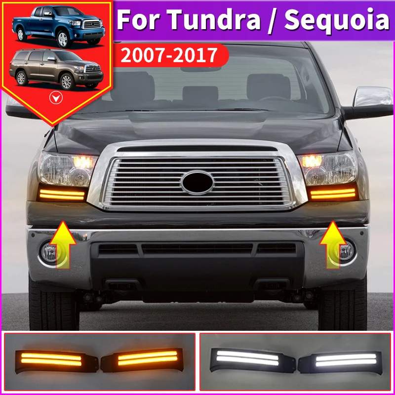 For 2007-2017 Toyota Tundra Sequoia Daytime Driving Lamp Led Dynamic Turn Signal Fog Light Modification Accessories 2008 2009
For 2007-2017 Toyota Tundra Sequoia Daytime Driving Lamp Led Dynamic Turn Signal Fog Light Modification Accessories 2008 2009