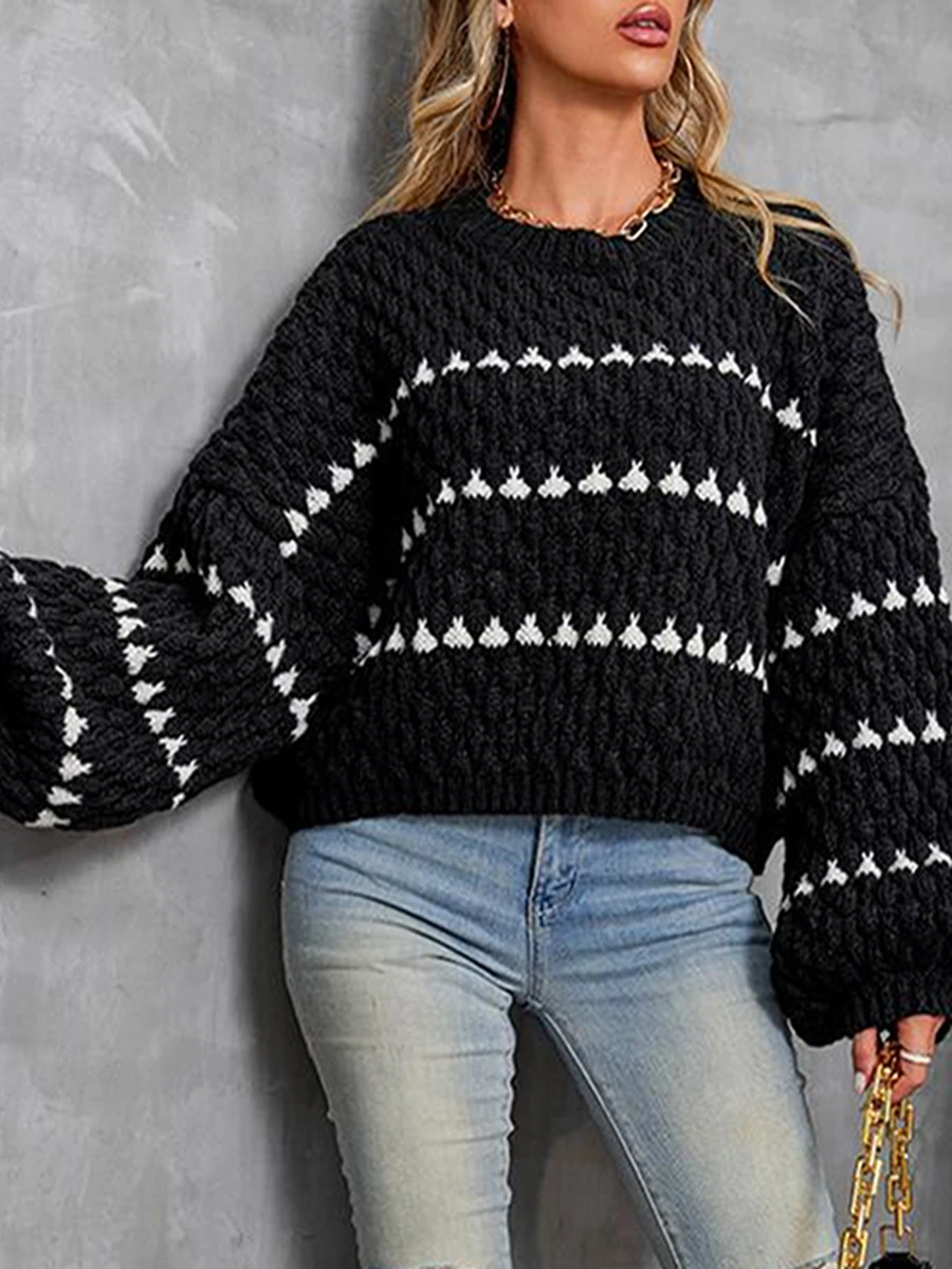 Sweaters for Women 2024 Long Sleeve Striped Oversized Sweaters Trendy Casual Crew Neck Knitted Tops Pullover Jumper
Sweaters for Women 2024 Long Sleeve Striped Oversized Sweaters Trendy Casual Crew Neck Knitted Tops Pullover Jumper