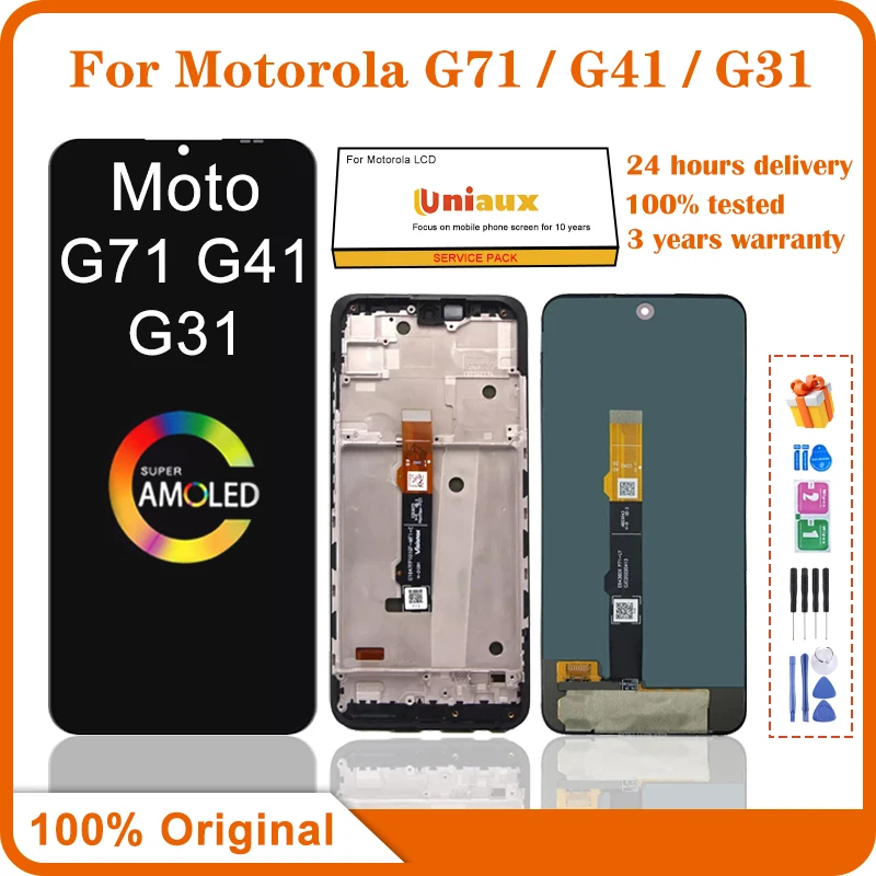 ЖК-дисплей 6,4 дюйма для Moto G31 с сенсорным экраном и дигитайзером в сборе для Motorola Moto G41 G71 дисплей с рамкой
ЖК-дисплей 6,4 дюйма для Moto G31 с сенсорным экраном и дигитайзером в сборе для Motorola Moto G41 G71 дисплей с рамкой