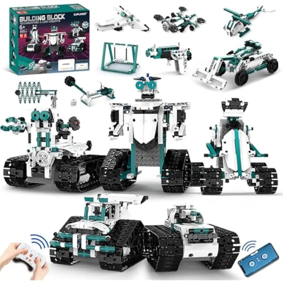 STEM Robot Toys for 8-14, 12 in 1 Remote Control Robotics Toys for Kids, Programmable Building Robot Kit Birthday Present for Sc
STEM Robot Toys for 8-14, 12 in 1 Remote Control Robotics Toys for Kids, Programmable Building Robot Kit Birthday Present for Sc