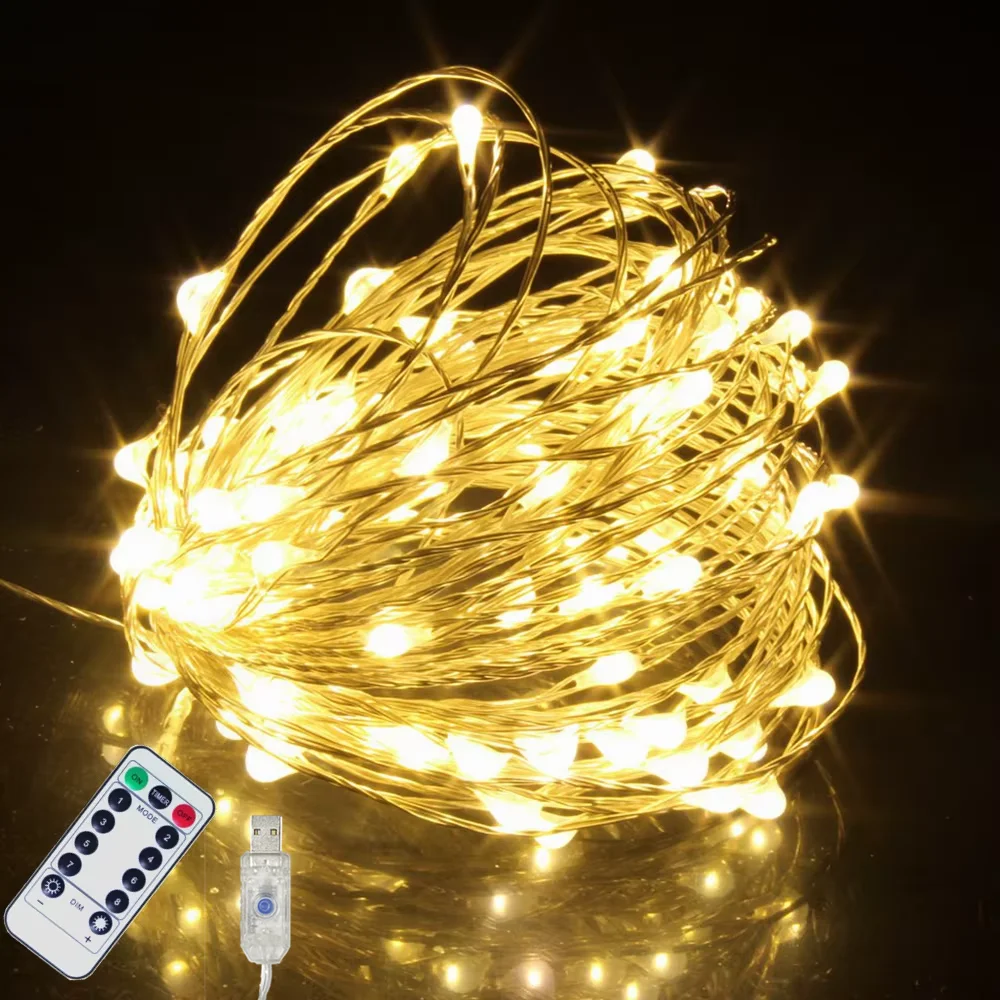Remote Control Fairy Lights Christmas Garland LED USB String Lights 8 Function for New Year Wedding Party Tree Garden Decoration
Remote Control Fairy Lights Christmas Garland LED USB String Lights 8 Function for New Year Wedding Party Tree Garden Decoration