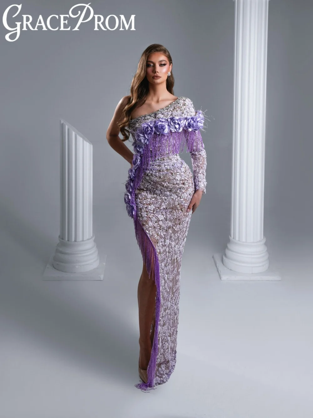 Opulent 3D Floral Lace Evening Dress Sparkling Crystal One Shoulder Wedding Party Gowns Customized Elegant Sheath Banquet Gowns
Opulent 3D Floral Lace Evening Dress Sparkling Crystal One Shoulder Wedding Party Gowns Customized Elegant Sheath Banquet Gowns