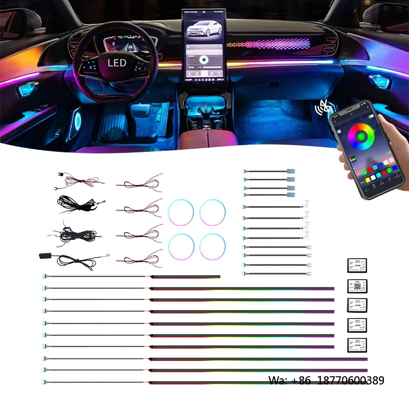 Free Sample 22 In1 Symphony 64Color Car Ambient Light Guide Fiber Strip 18 in 1 RGB Led Car Interior Lights Chasing Lights
Free Sample 22 In1 Symphony 64Color Car Ambient Light Guide Fiber Strip 18 in 1 RGB Led Car Interior Lights Chasing Lights