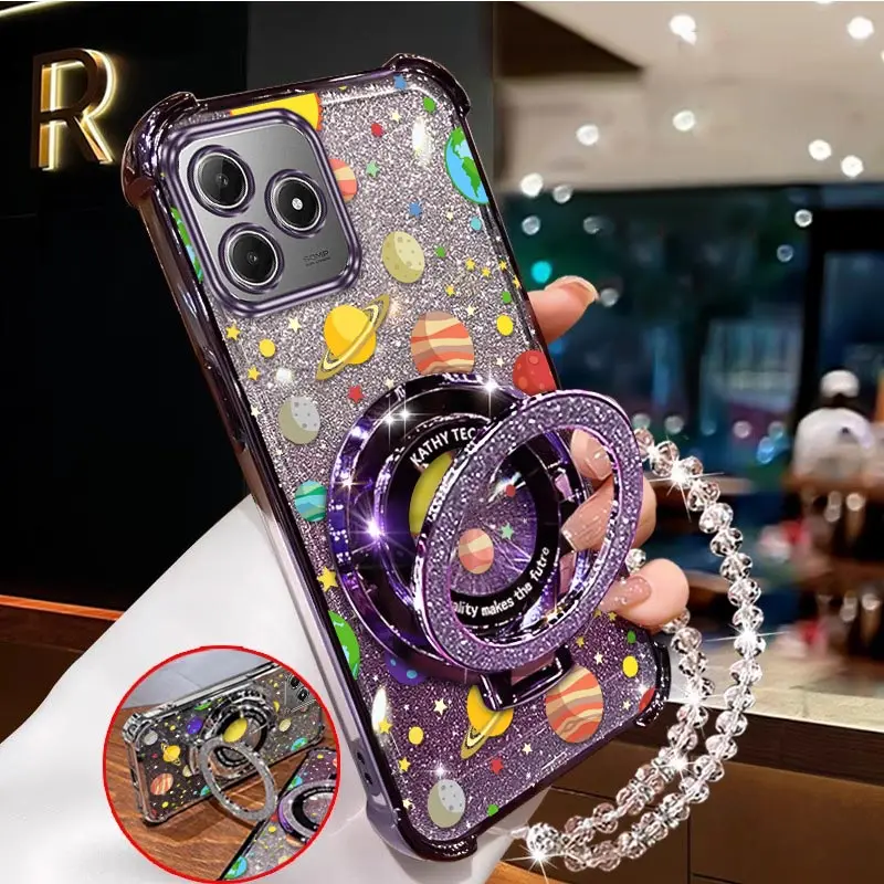 Чехол-держатель для браслета C63 Mysterious Planet Plating для Realme C55 C51s C53 C35 C30 C20 C75 C33 C17 C63 C61 V25 C31 Cover 
Чехол-держатель для браслета C63 Mysterious Planet Plating для Realme C55 C51s C53 C35 C30 C20 C75 C33 C17 C63 C61 V25 C31 Cover