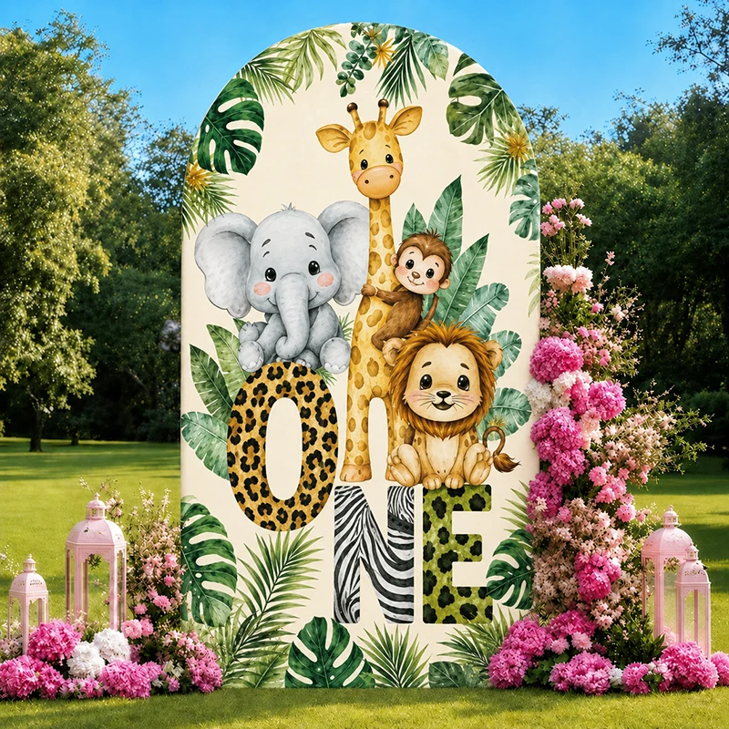 Animal Arch Backdrop Cover Safari Jungle ONE Theme Baby 1st Birthday Party Baby Shower Photography Background Decorations Prop
Animal Arch Backdrop Cover Safari Jungle ONE Theme Baby 1st Birthday Party Baby Shower Photography Background Decorations Prop