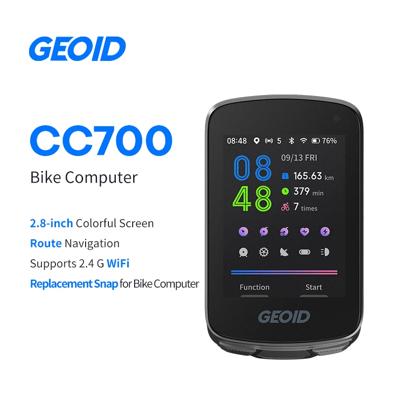 GEOID CC700 Wireless Bike Computer Color Screen ANT+ WIFI Bicycle Speedometer IPX7 Waterproof Cycling Odometer Route Navigation
GEOID CC700 Wireless Bike Computer Color Screen ANT+ WIFI Bicycle Speedometer IPX7 Waterproof Cycling Odometer Route Navigation