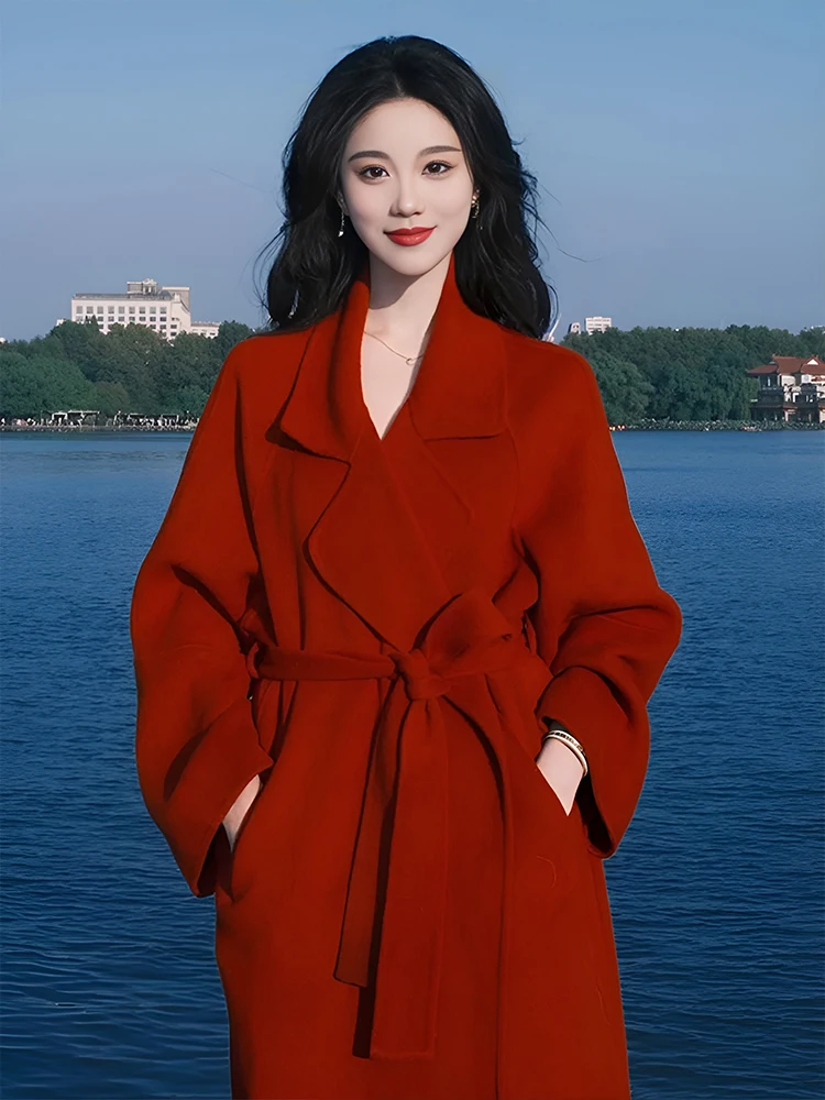 High-End Red Double-Sided Camere Coat Women's Mid-Length Woolen Outerwear Autumn Winter New Sle Korean Sle Straight Cut
High-End Red Double-Sided Camere Coat Women's Mid-Length Woolen Outerwear Autumn Winter New Sle Korean Sle Straight Cut