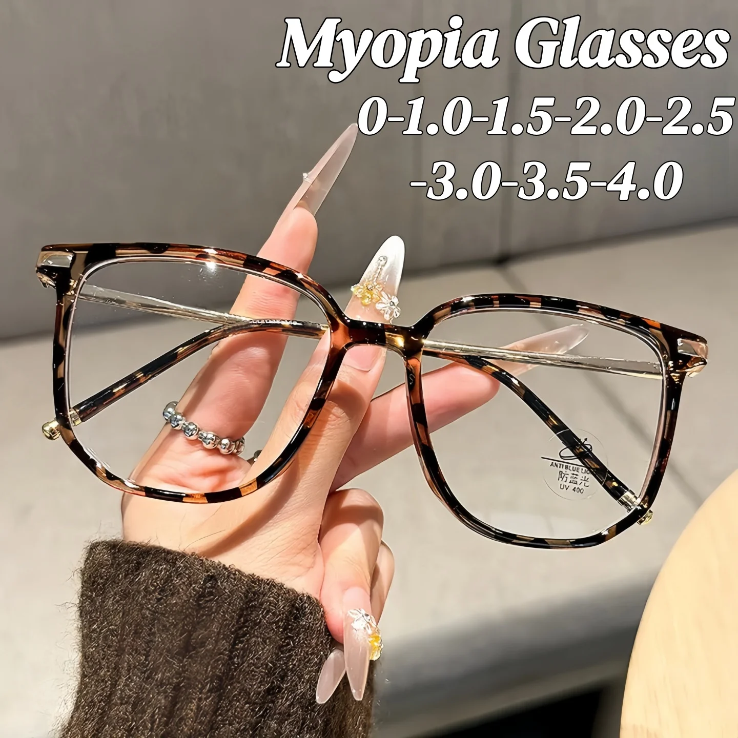 Korean Style Myopia Glasses New Trendy Square Frame Anti Blue Light Near Sight Eyewear for Women Men Minus Sight Glasses +2.0
Korean Style Myopia Glasses New Trendy Square Frame Anti Blue Light Near Sight Eyewear for Women Men Minus Sight Glasses +2.0
