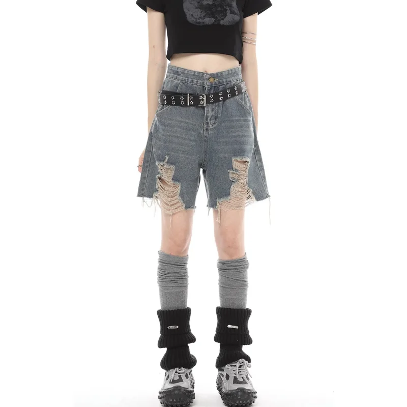Y2K Girl's Short Summer High Waist Jeans Baggy Straight Worn-Out Trousers Streetwear 2023 Vintage Wide Leg Short Pants
Y2K Girl's Short Summer High Waist Jeans Baggy Straight Worn-Out Trousers Streetwear 2023 Vintage Wide Leg Short Pants