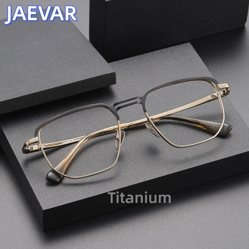 JAEVAR 55mm Men's Double Beam Large Frame Pure Titanium Anti Blue Light Flat Glasses Fashion Women's Glasses Frame DTX153
JAEVAR 55mm Men's Double Beam Large Frame Pure Titanium Anti Blue Light Flat Glasses Fashion Women's Glasses Frame DTX153