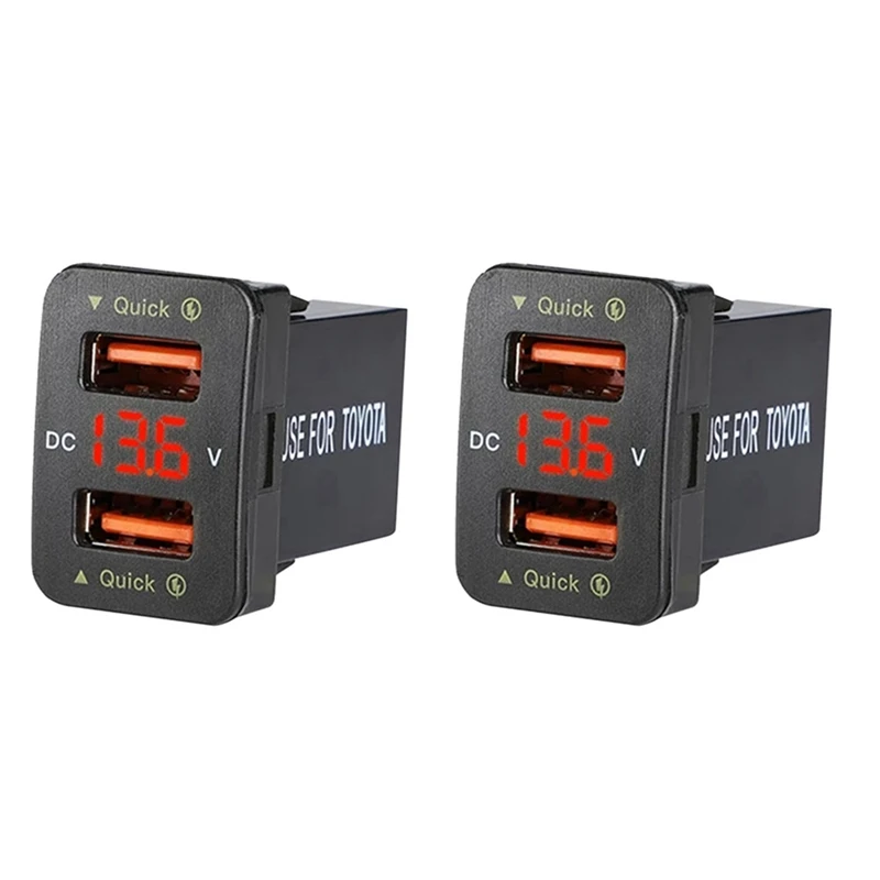 2X 36W Fast Car Charger QC3.0 Dual USB Fast Charger With Red Voltage Waterproof Mobile Phone Charger For Toyota
2X 36W Fast Car Charger QC3.0 Dual USB Fast Charger With Red Voltage Waterproof Mobile Phone Charger For Toyota