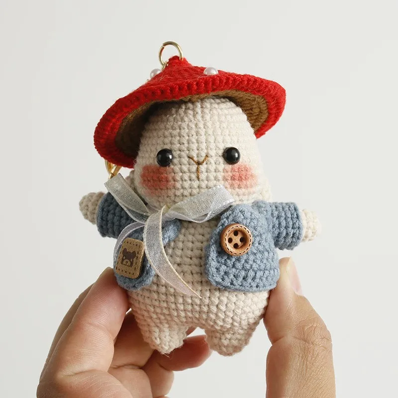Exquisite Rabbit Doll Crochet Keychain Handmaking Crochet Cute Mushroom Rabbit Keyrings Knitted Animal Doll Keychain For Gifts
Exquisite Rabbit Doll Crochet Keychain Handmaking Crochet Cute Mushroom Rabbit Keyrings Knitted Animal Doll Keychain For Gifts