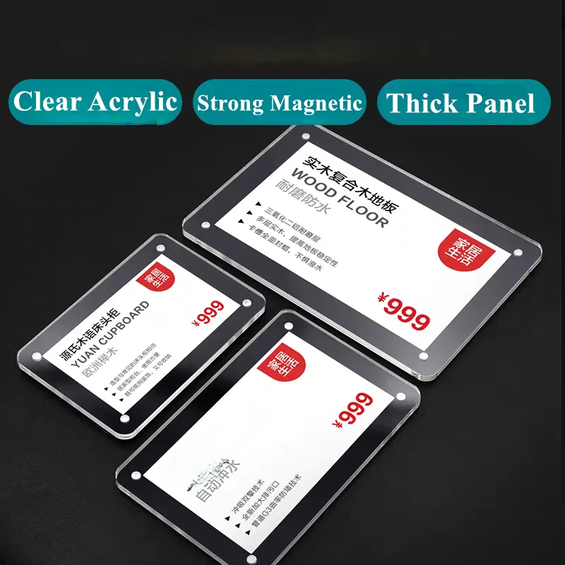 10 Pieces A6 10x15cm Sticker Magnetic Price Label Card Holder Acrylic Sign Holder Display Stand Menu Paper Holder Poster Frame
10 Pieces A6 10x15cm Sticker Magnetic Price Label Card Holder Acrylic Sign Holder Display Stand Menu Paper Holder Poster Frame