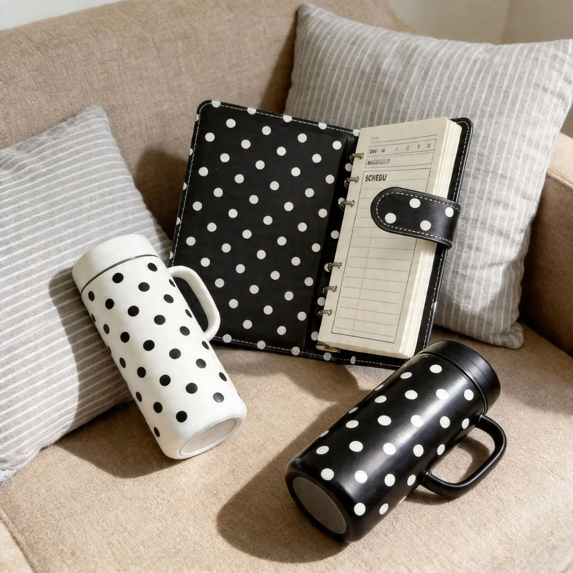 Black and white polka dot cover notebook magnetic portable small loose-leaf notepad A6 binder diary
Black and white polka dot cover notebook magnetic portable small loose-leaf notepad A6 binder diary