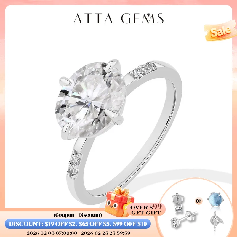 ATTAGEMS New Oval Cut 4.0CT Moissanite Rings for Women 925 Silver 18K Gold Plated Wedding Ring Exquisite Engagement Fine jewelry
ATTAGEMS New Oval Cut 4.0CT Moissanite Rings for Women 925 Silver 18K Gold Plated Wedding Ring Exquisite Engagement Fine jewelry