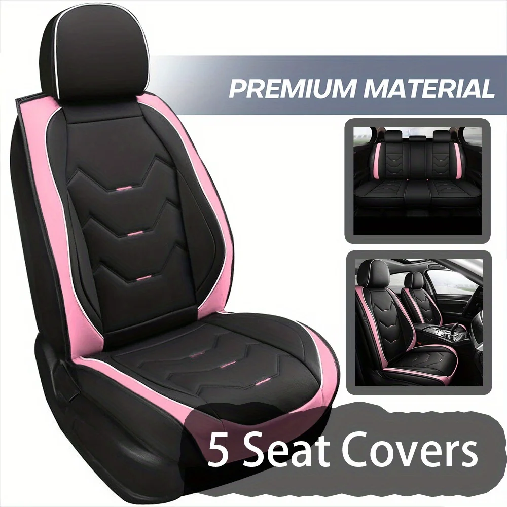 Pink/Black 5 Seats Faux Leather Car Seat Cover Set For Women Bucket Seat Solid/Split Bench Interior Cushion 360° Full Coverage Protector Waterproof Universal Fit Most Cars 4 door Sedan Christmas Gift
Pink/Black 5 Seats Faux Leather Car Seat Cover Set For Women Bucket Seat Solid/Split Bench Interior Cushion 360° Full Coverage Protector Waterproof Universal Fit Most Cars 4 door Sedan Christmas Gift