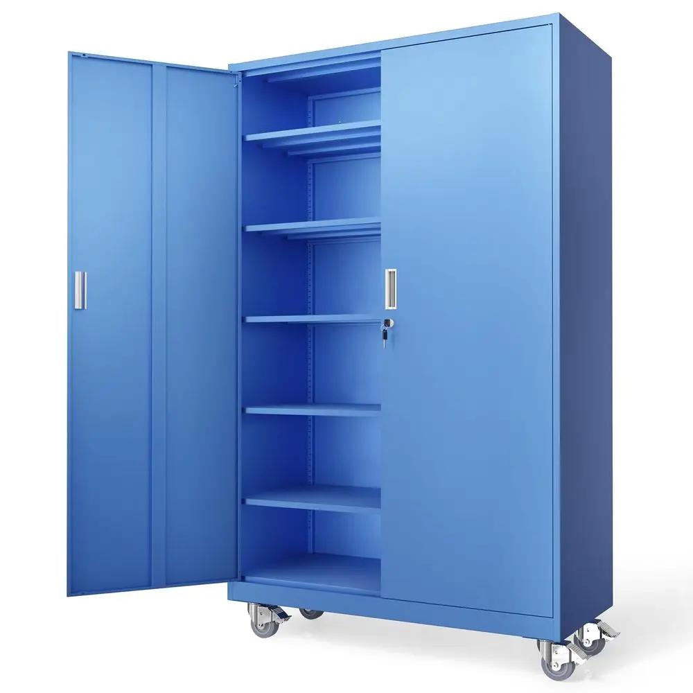 Large Metal Storage Cabinet with 2 Doors and 5 Adjustable Shelves, Upgraded Height amp Wide amp Deep, 43W x 20D x 72H, Oversize
Large Metal Storage Cabinet with 2 Doors and 5 Adjustable Shelves, Upgraded Height amp Wide amp Deep, 43W x 20D x 72H, Oversize