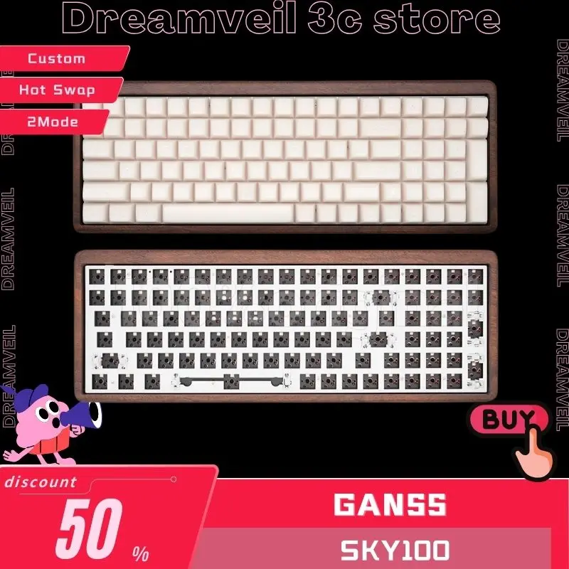 Ganss Sky100 Walnut Mechanical Keyboard 2Mode 100Keys Gaming Wired Keyboards Kit RGB Custom Lite Gaming Hot-Swap Wooden Keyboard
Ganss Sky100 Walnut Mechanical Keyboard 2Mode 100Keys Gaming Wired Keyboards Kit RGB Custom Lite Gaming Hot-Swap Wooden Keyboard