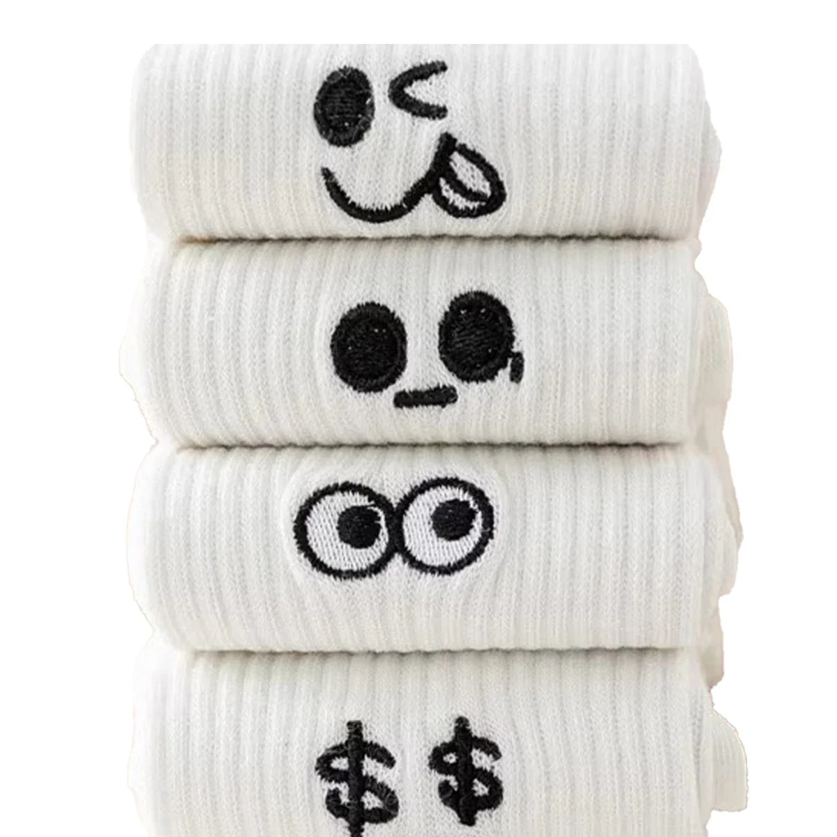 1 pair of random unisex white cartoon socks, casual fashion expression socks, soft and comfortable breathable socks
1 pair of random unisex white cartoon socks, casual fashion expression socks, soft and comfortable breathable socks