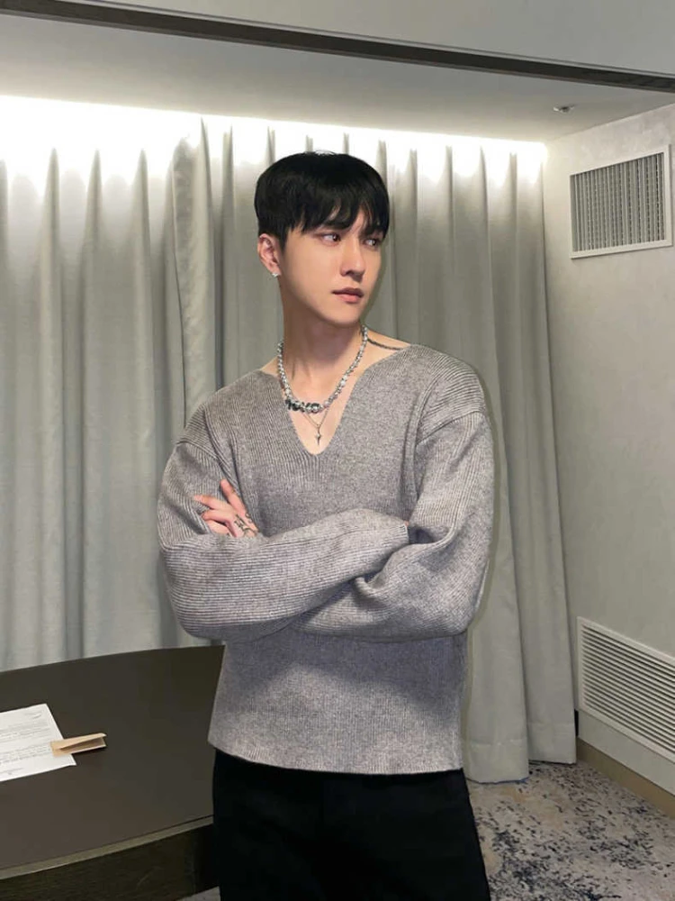 Knitted Sweaters for Men Plain Man Clothes Black Loose Solid Color Pullovers V Neck S Knitwears Plus Size Korean Style Baggy A X
Knitted Sweaters for Men Plain Man Clothes Black Loose Solid Color Pullovers V Neck S Knitwears Plus Size Korean Style Baggy A X
