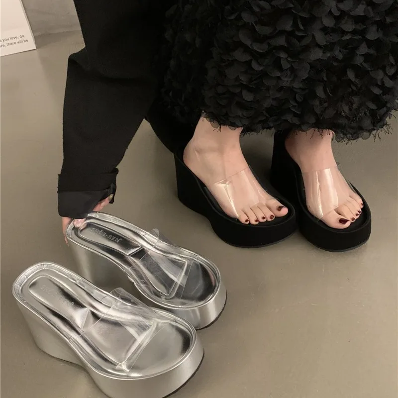 Summer New Womens Shoes Fashion Transparent Wedge Heel Slippers For Woman Premium Feel Casual Shoes Designer Shoes Zapatos Mujer
Summer New Womens Shoes Fashion Transparent Wedge Heel Slippers For Woman Premium Feel Casual Shoes Designer Shoes Zapatos Mujer