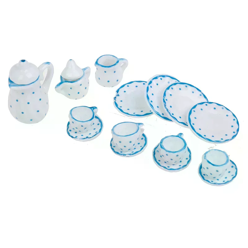 15Pcs 1:12 Dollhouse miniature blue dot tableware porcelain coffee tea cups set
15Pcs 1:12 Dollhouse miniature blue dot tableware porcelain coffee tea cups set