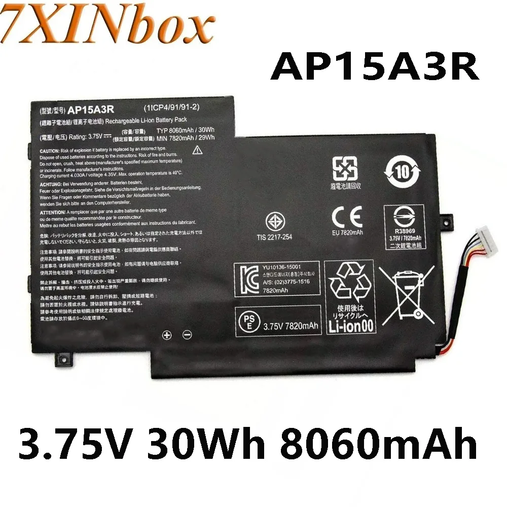 7XINbox AP15A3R AP15A8R 3,75 В 30 Втч 8060 мАч аккумулятор для ноутбука ACER Aspire Switch 10E SW3-013P
7XINbox AP15A3R AP15A8R 3,75 В 30 Втч 8060 мАч аккумулятор для ноутбука ACER Aspire Switch 10E SW3-013P