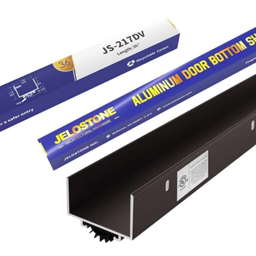 U-Shaped Aluminum Door Bottom Shoes - Fire Rated - 36" L Weather Stripping Seal for Eterior Doors, Vinyl Insert, JS-217DV
U-Shaped Aluminum Door Bottom Shoes - Fire Rated - 36" L Weather Stripping Seal for Eterior Doors, Vinyl Insert, JS-217DV