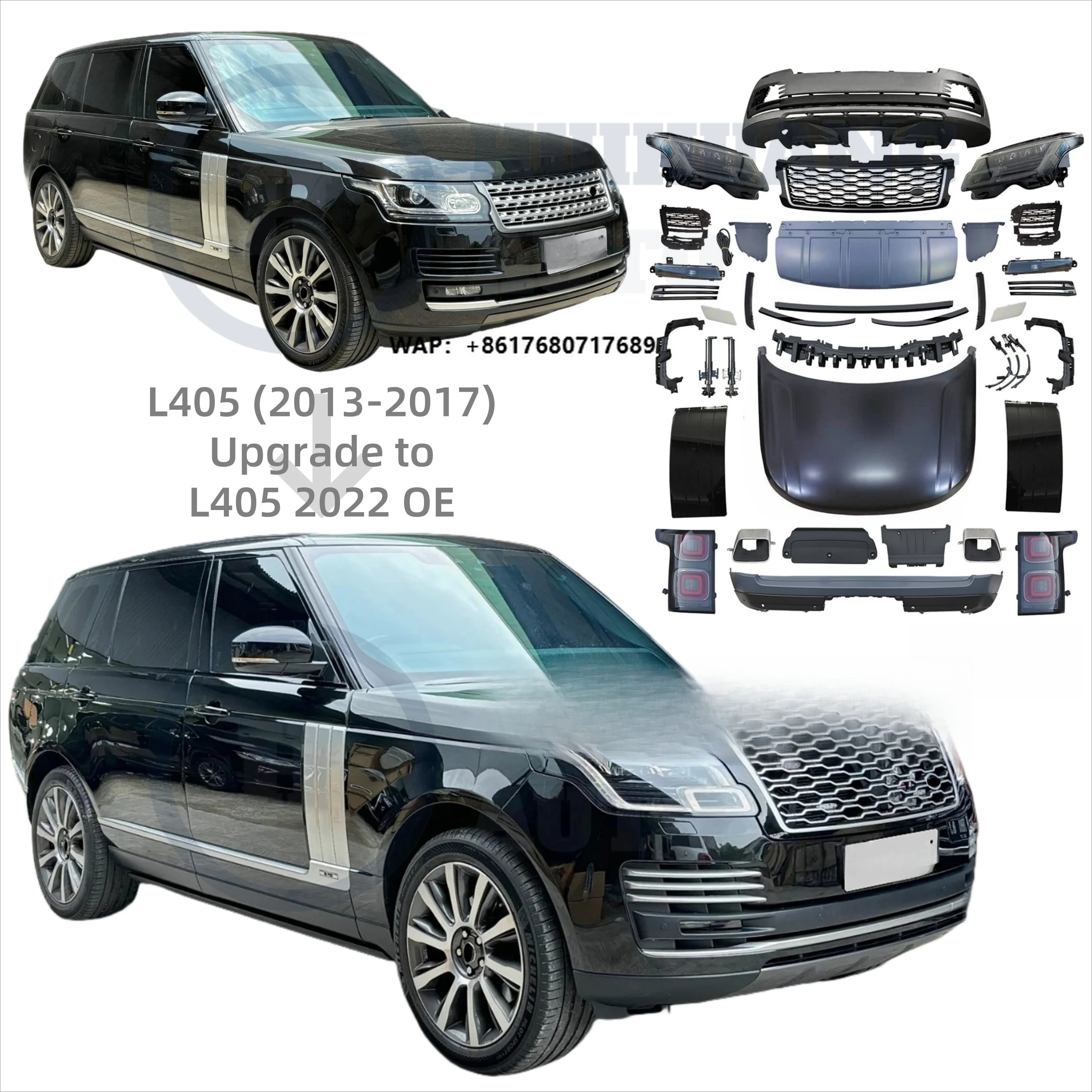 Body Kit for Range Rover L405 2013-2017 to 2022 OEM Front Rear Bumper Headlight Taillight Hood Grille Diffuser Pipe
Body Kit for Range Rover L405 2013-2017 to 2022 OEM Front Rear Bumper Headlight Taillight Hood Grille Diffuser Pipe