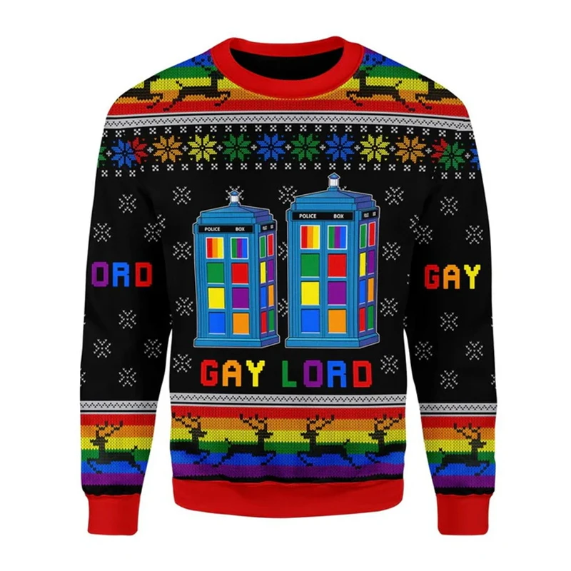 New LGBT Rainbow Pattern Ugly Christmas Sweaters 3D Print Christmas Sweatshirt Couple Holiday Party Unisex Crew Neck Pullover
New LGBT Rainbow Pattern Ugly Christmas Sweaters 3D Print Christmas Sweatshirt Couple Holiday Party Unisex Crew Neck Pullover