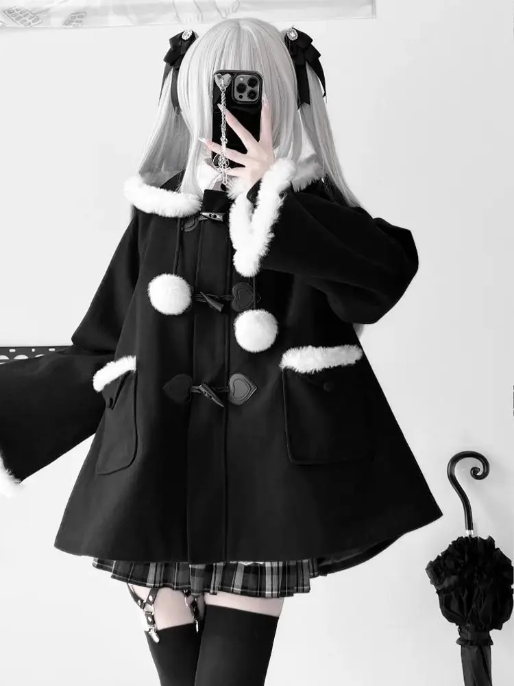 Японская готическая куртка, осенне-зимняя субкультурная куртка с капюшоном, Y2k, пальто из искусственного меха, зимняя одежда, женская корейская мода
Японская готическая куртка, осенне-зимняя субкультурная куртка с капюшоном, Y2k, пальто из искусственного меха, зимняя одежда, женская корейская мода