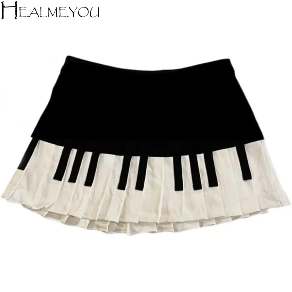 Y2K Black White Splicing Piano Skirt Preppy Style Korean Style Keyboard Pleated Skirt Slim JK Dress Short Skirt Student
Y2K Black White Splicing Piano Skirt Preppy Style Korean Style Keyboard Pleated Skirt Slim JK Dress Short Skirt Student