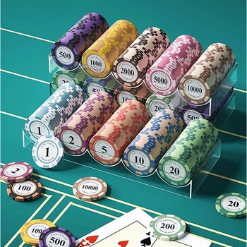 300pcs Clay Chip Set 40mm Texas Hold'em Chips Professional Casino Coins Party Games Entertainment Scoreboards