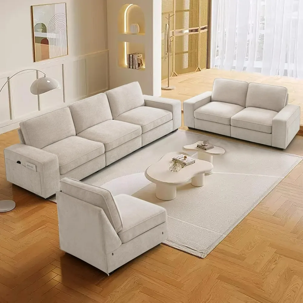 100" Modular Sofa Couch with Seats Storage, Apart W/Deep Seat, Wide Armrest, Side Pockets, Upholstered Couch W/Removable Cover
100" Modular Sofa Couch with Seats Storage, Apart W/Deep Seat, Wide Armrest, Side Pockets, Upholstered Couch W/Removable Cover