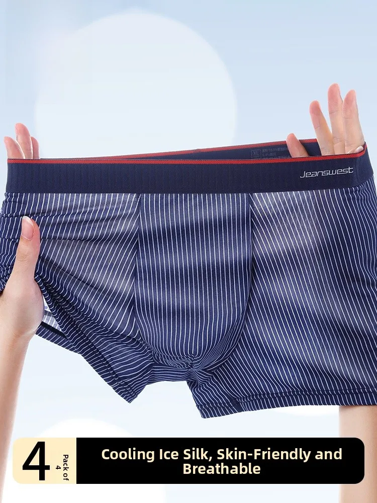Jeanswest Men's Ice Silk Sports Briefs mid Waist Polyester Fiber Youth Underwear Flat Angle Pants Breathable Stripe Pattern
Jeanswest Men's Ice Silk Sports Briefs mid Waist Polyester Fiber Youth Underwear Flat Angle Pants Breathable Stripe Pattern