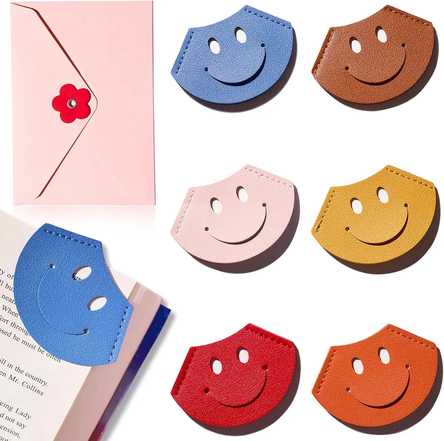 Leather Smile Bookmark, 6 Pcs Handmade Bookmark, Book Marks for Reading, Book Accessories, Cute Gifts for Teachers, Book Lovers
Leather Smile Bookmark, 6 Pcs Handmade Bookmark, Book Marks for Reading, Book Accessories, Cute Gifts for Teachers, Book Lovers